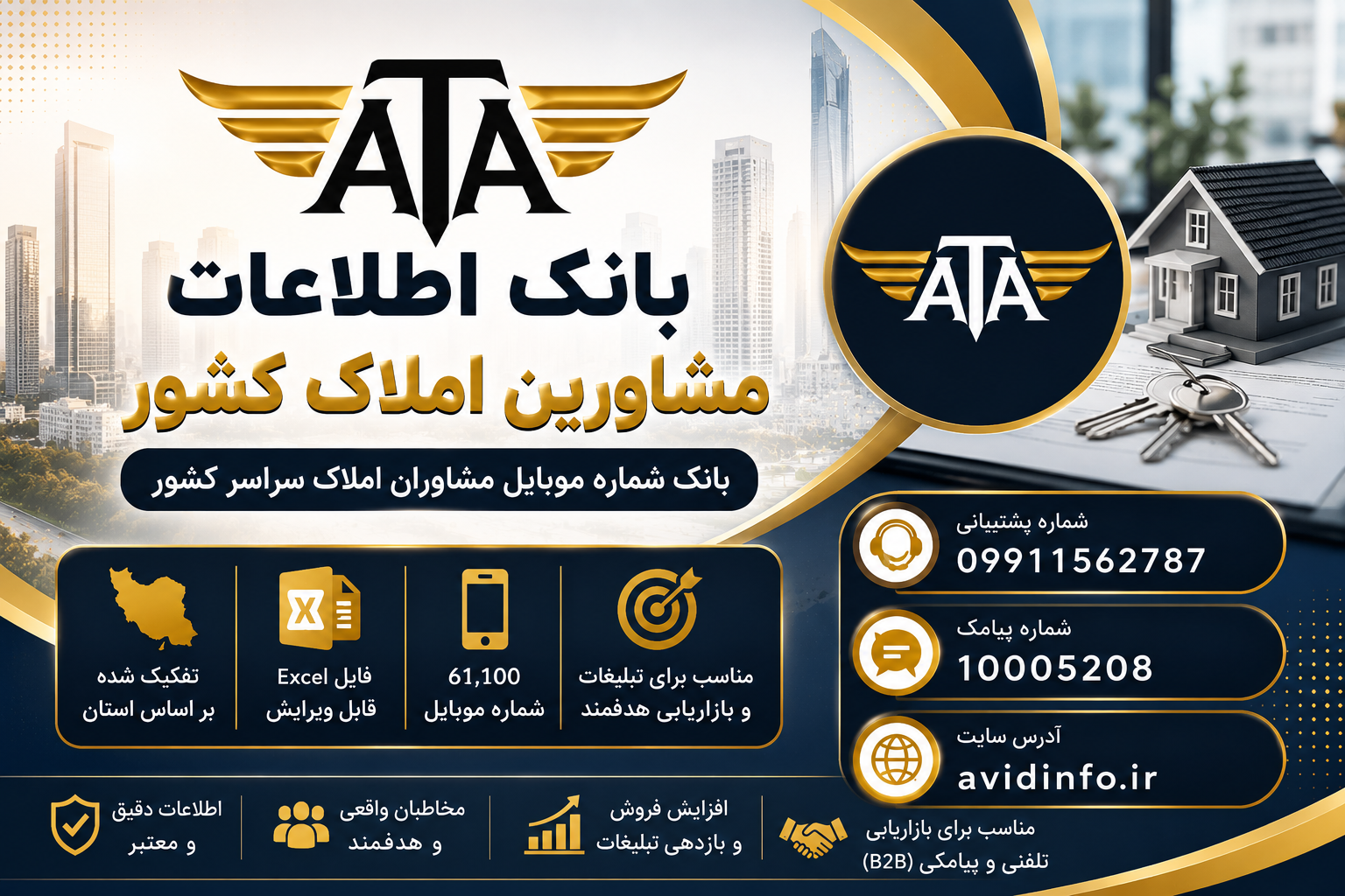 بانک اطلاعات مشاوران املاک کشور؛ ۶۱۱۰۰ شماره موبایل
