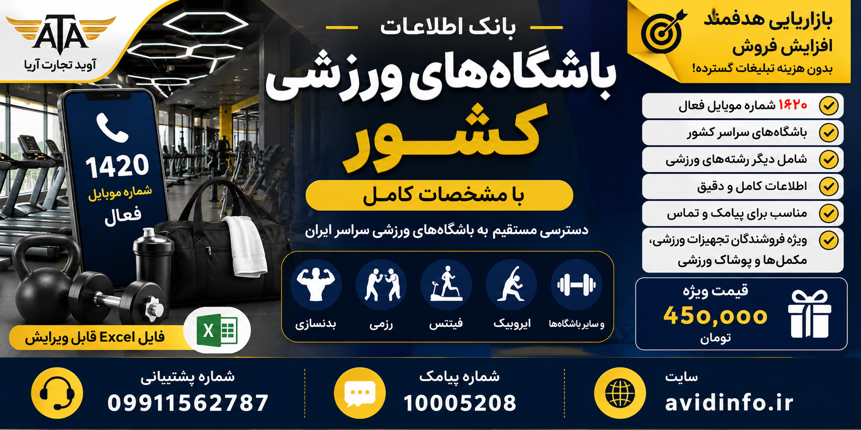 بانک اطلاعات باشگاه‌های ورزشی کشور با مشخصات کامل | ۱۴۲۰ شماره موبایل فعال
