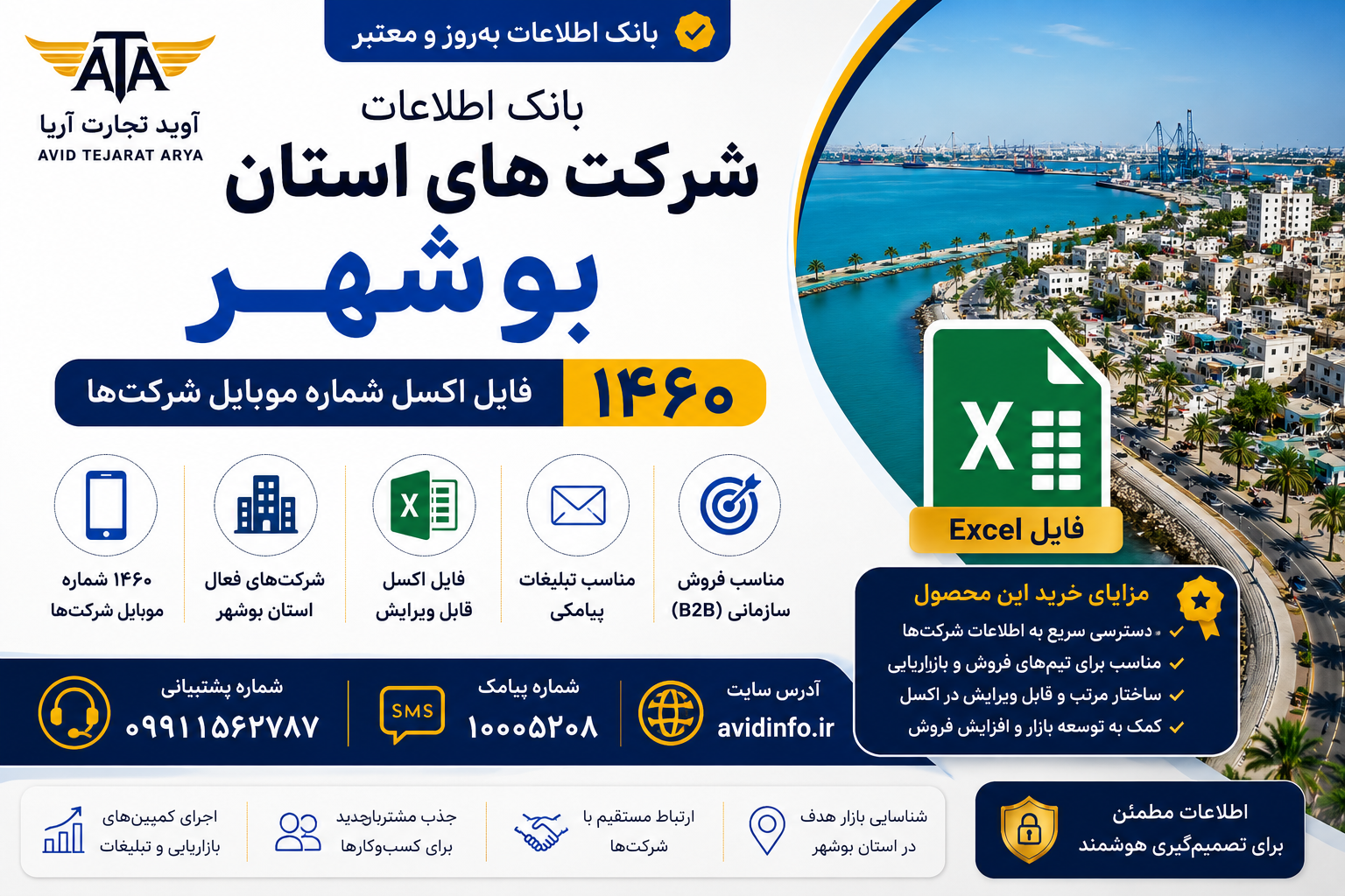 بانک اطلاعات و شماره موبایل شرکت های استان بوشهر | ۱۴۶۰ شماره موبایل