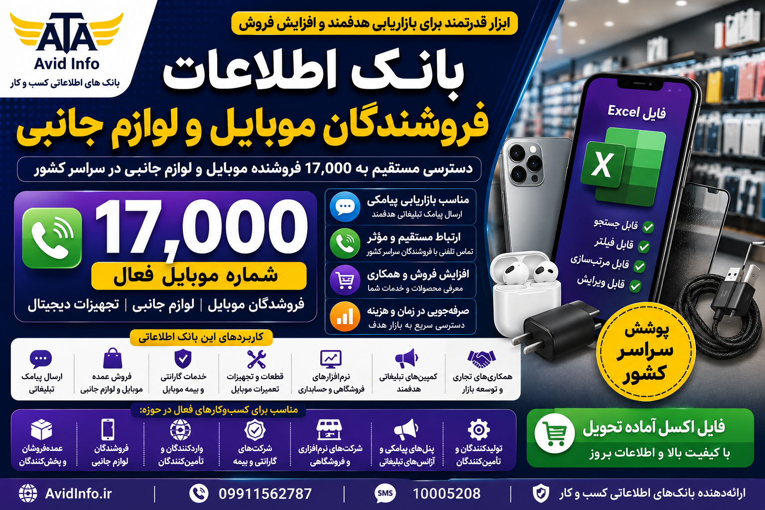 بانک اطلاعات فروشندگان موبایل و لوازم جانبی کشور