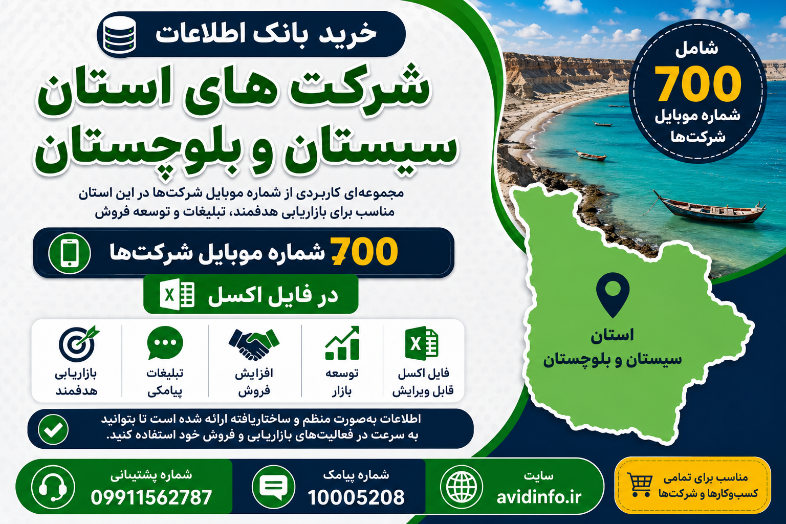 بانک اطلاعات و شماره موبایل شرکت های استان سیستان و بلوچستان | ۷۰۰ شماره موبایل