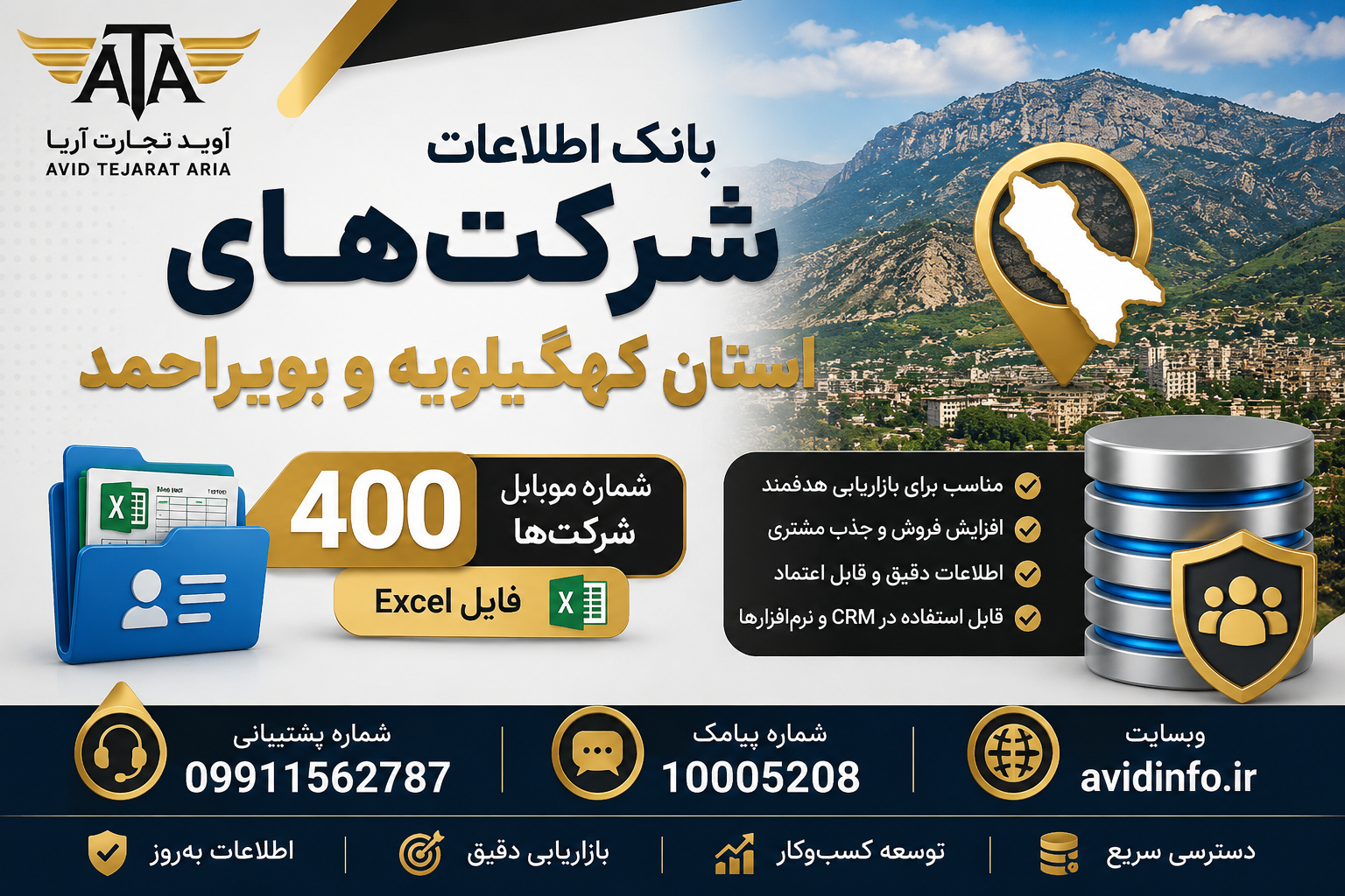 بانک اطلاعات و شماره موبایل شرکت های استان کهگیلویه و بویراحمد | ۴۰۰ شماره موبایل