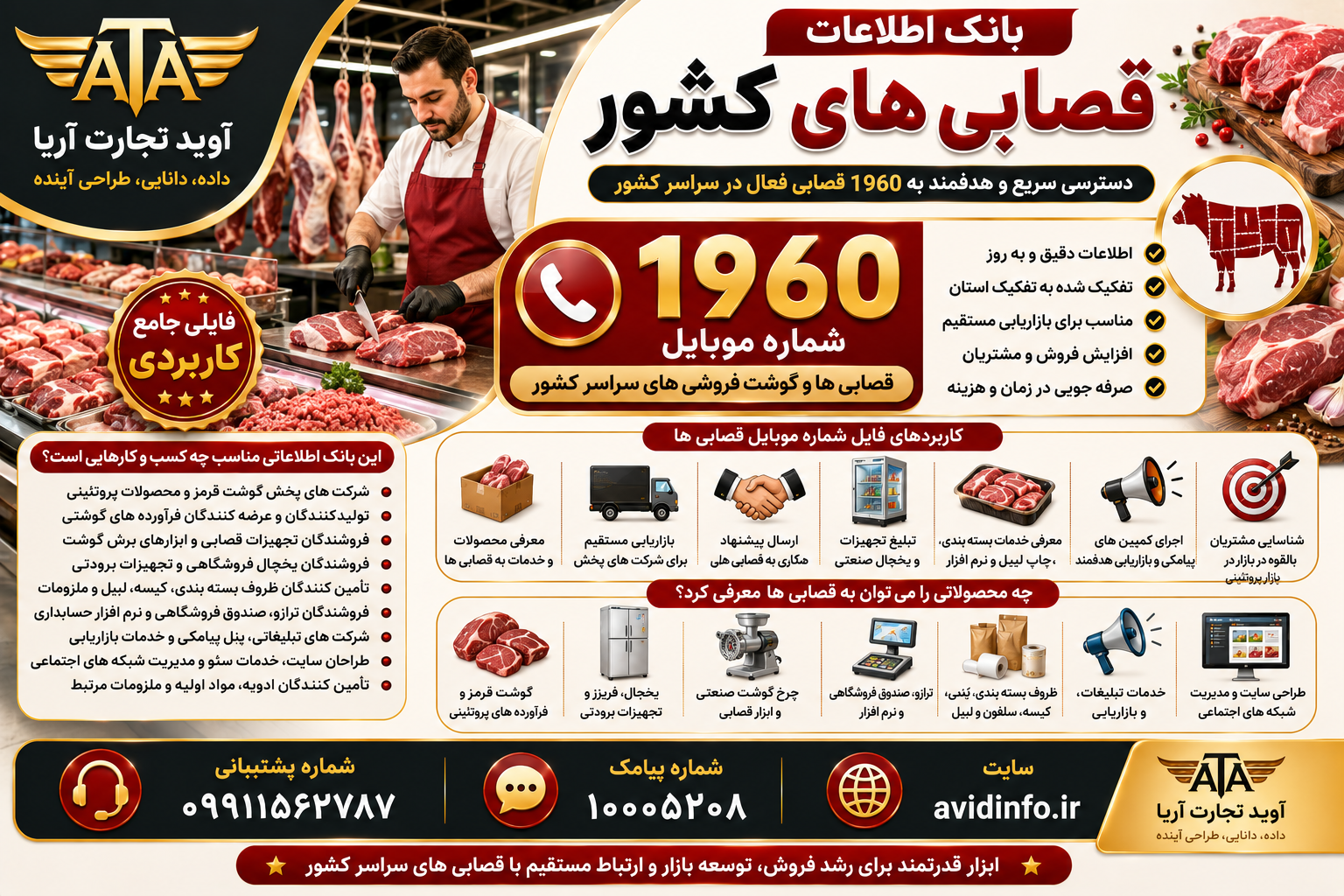 بانک اطلاعات قصابی‌های کشور؛ ۱۹۶۰ شماره موبایل