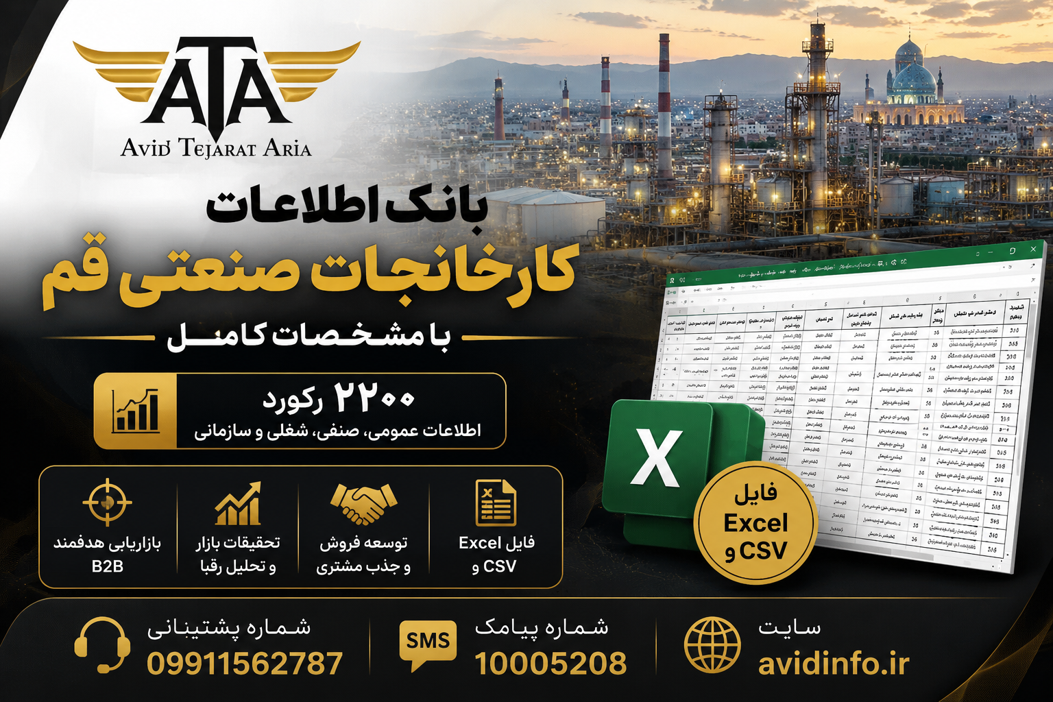 بانک اطلاعات کارخانجات صنعتی قم | ۲۲۰۰ رکورد