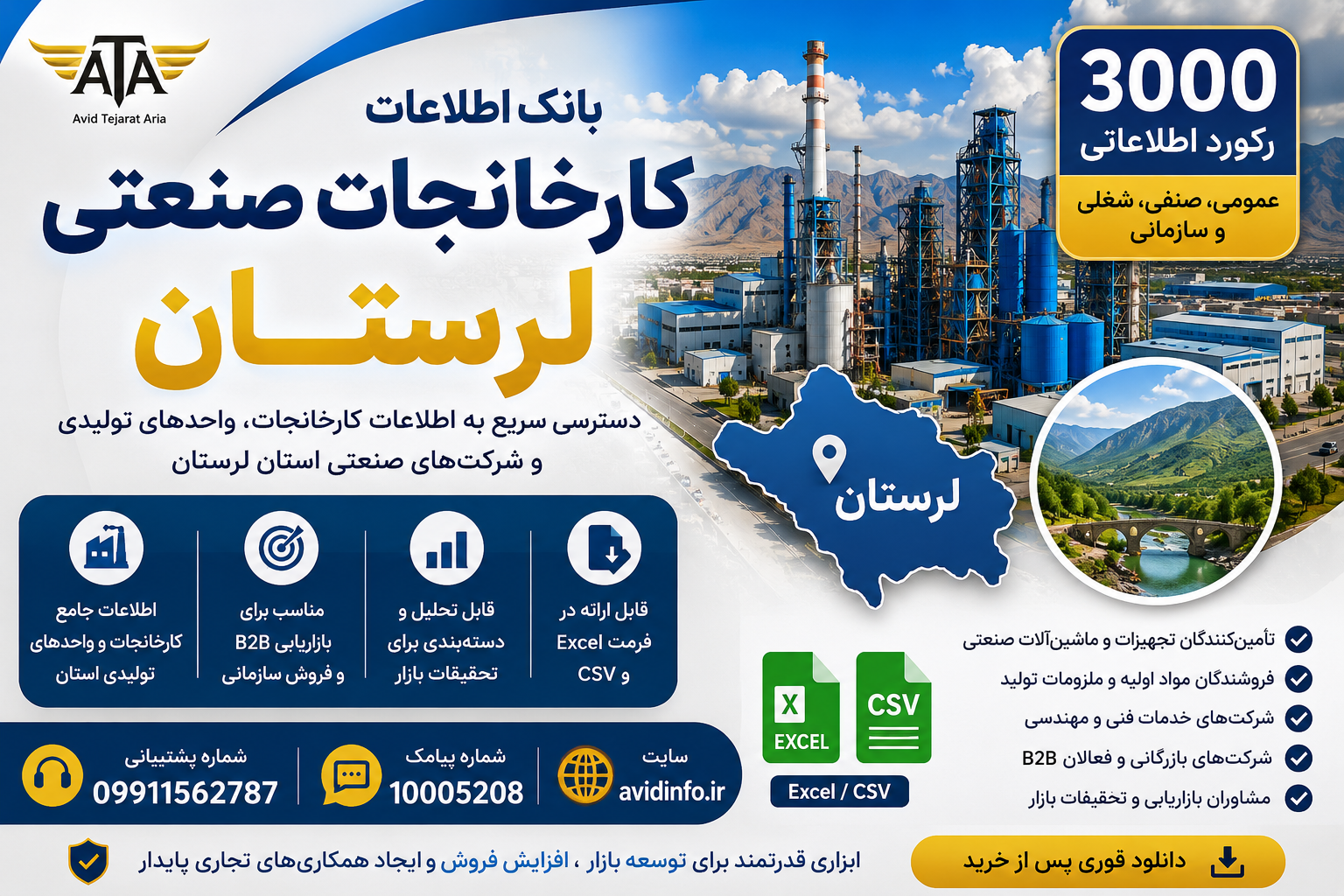 بانک اطلاعات کارخانجات صنعتی لرستان | ۳۰۰۰ رکورد