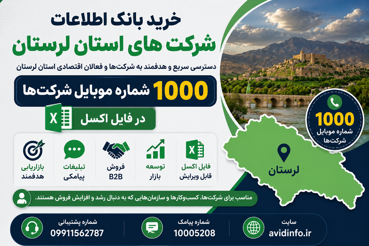 بانک اطلاعات و شماره موبایل شرکت های استان لرستان | ۱۰۰۰ شماره موبایل