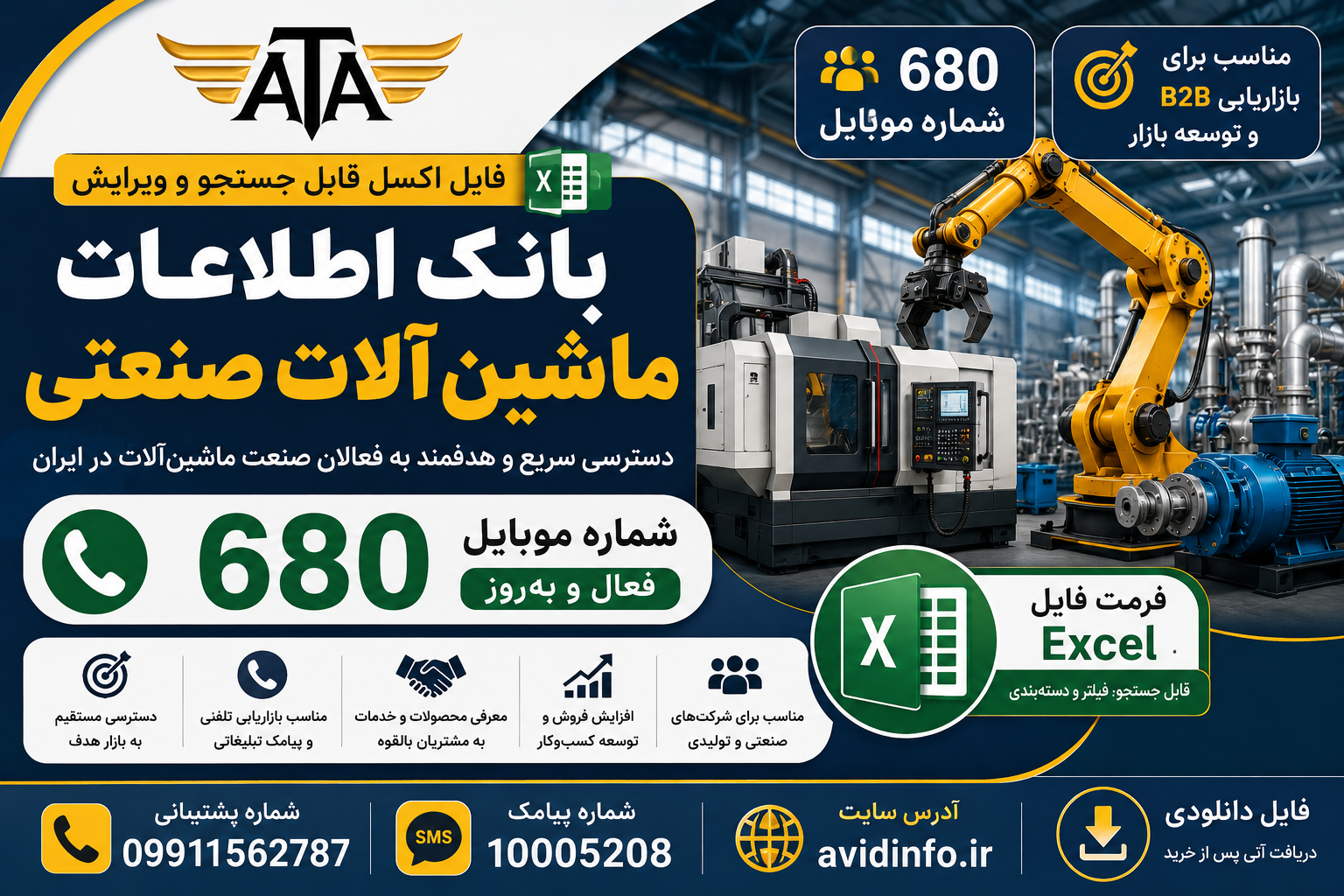 بانک اطلاعات و شماره موبایل ماشین آلات صنعتی | ۶۸۰ شماره موبایل