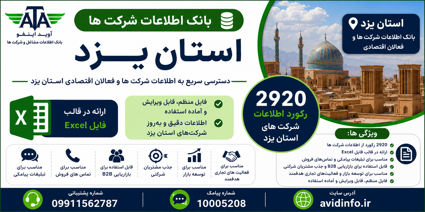بانک اطلاعات شرکت های استان یزد | ۲۹۲۰ رکورد اطلاعات شرکت‌ها
