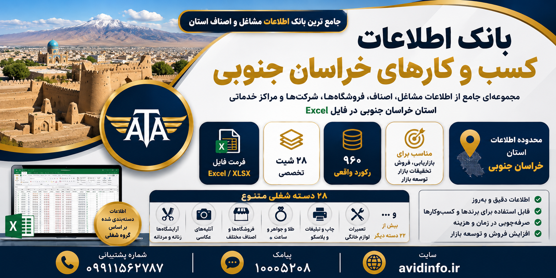 بانک اطلاعات و شماره موبایل کسب و کارهای خراسان جنوبی | ۹۶۰ رکورد