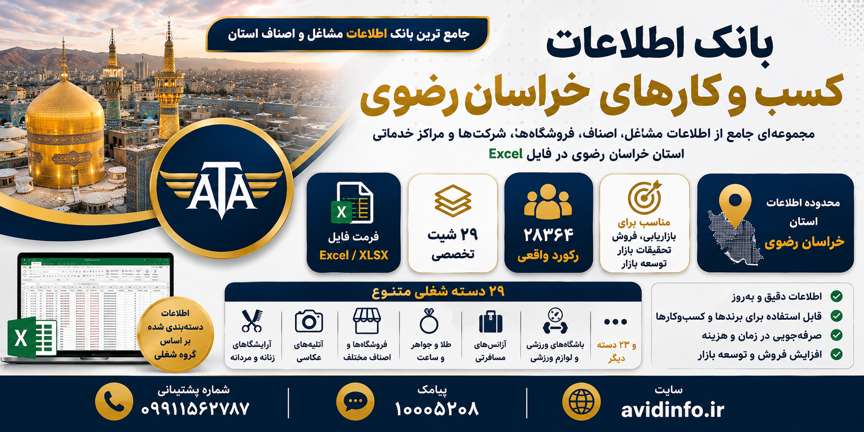 بانک اطلاعات و شماره موبایل کسب و کارهای خراسان رضوی | ۲۸٬۳۶۴ رکورد
