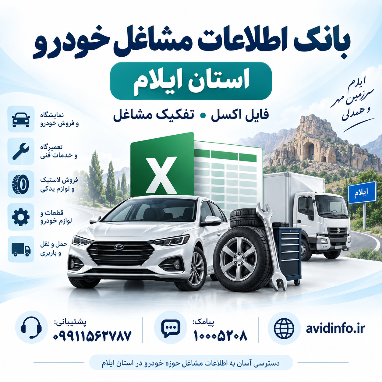بانک اطلاعات و شماره موبایل مشاغل خودرویی ایلام | ۵۰۸ رکورد