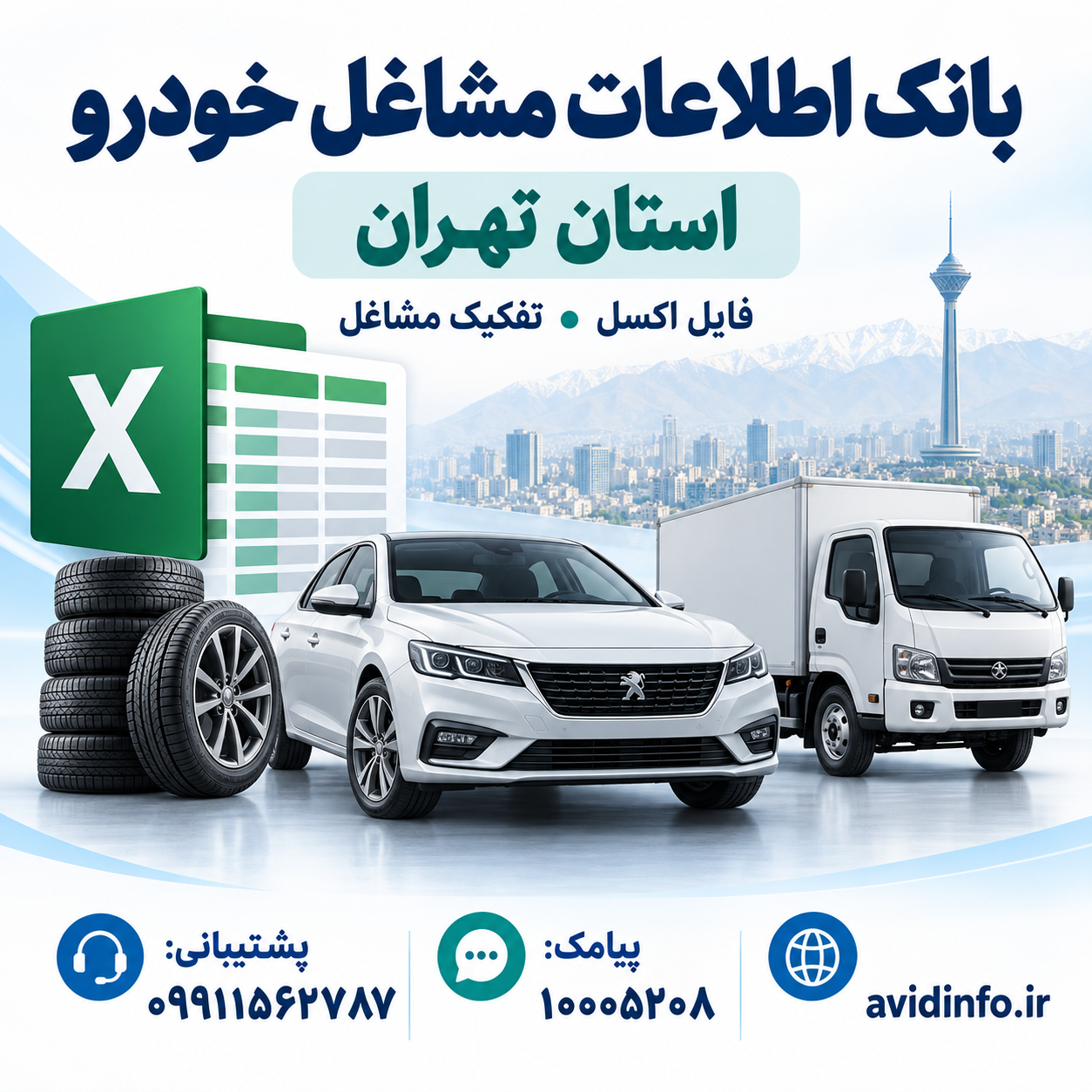 بانک اطلاعات و شماره موبایل مشاغل خودرویی تهران | ۷۰۹۴ رکورد