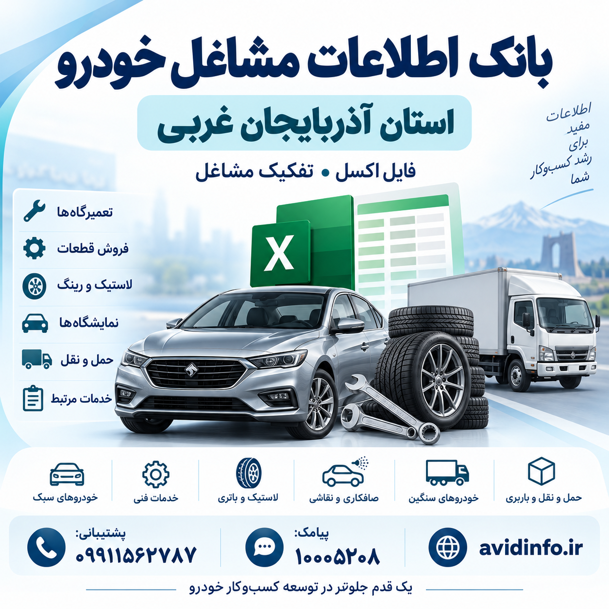 بانک اطلاعات و شماره موبایل مشاغل خودرویی آذربایجان غربی | ۱۹۱۱ رکورد
